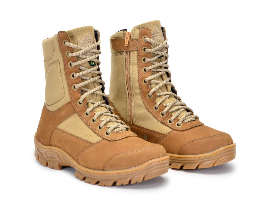 Bota Bmbrasil Em Couro Exercito 1 Ziper 