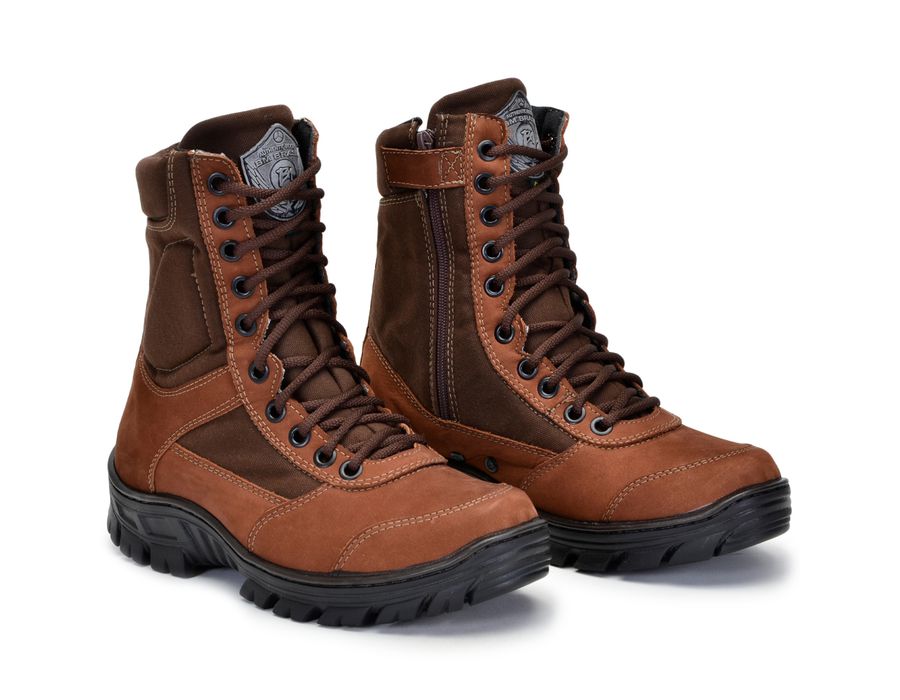 Bota Bmbrasil Em Couro Exercito 1 Ziper 