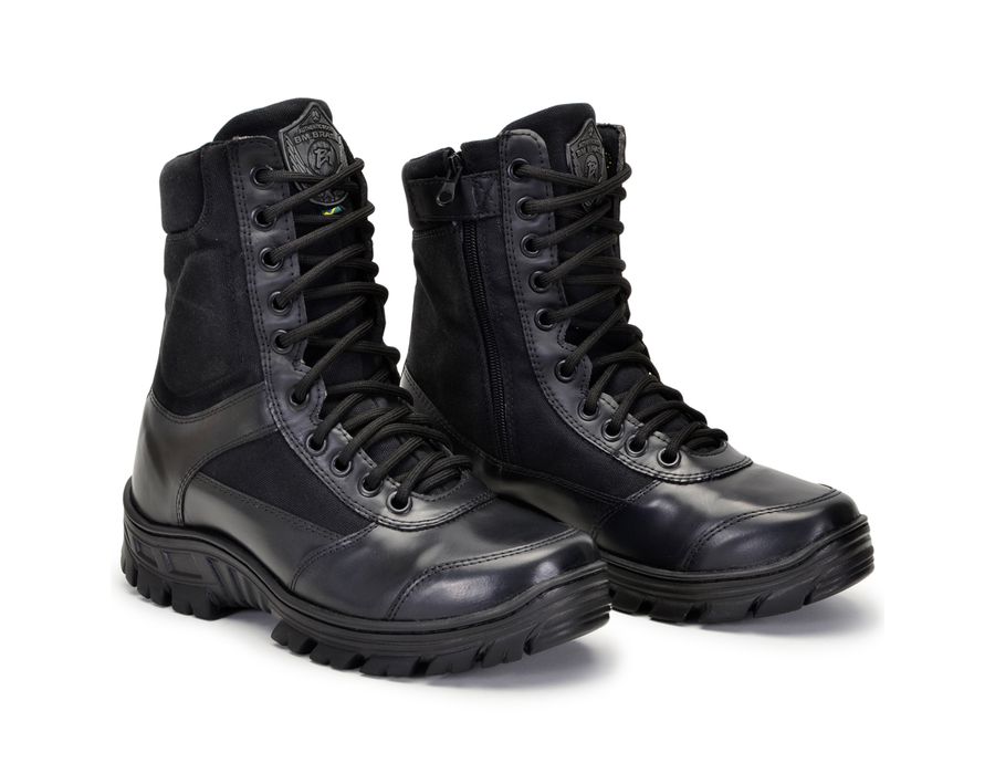 Bota Bmbrasil Em Couro Exercito 1 Ziper 