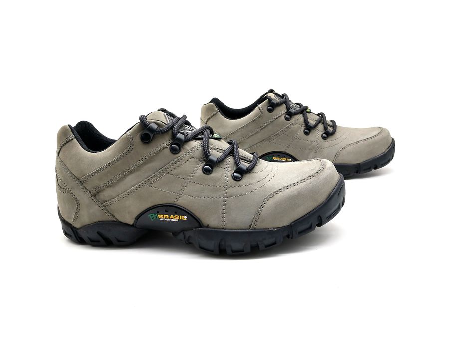 Tenis Masculino Adventure Mantiqueira 5310/11 Couro Nobuck Cinza