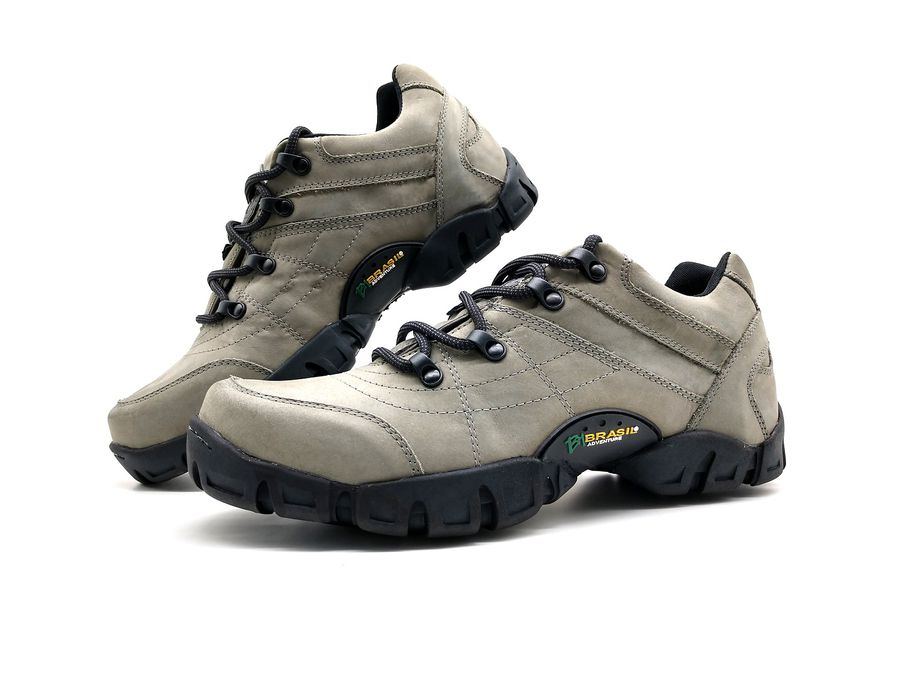 Tenis Masculino Adventure Mantiqueira 5310/11 Couro Nobuck Cinza