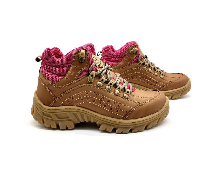 Bota Adventure Feminina 5400/30 Palha/pink