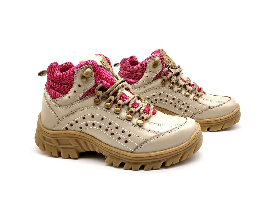 Bota Adventure Feminina 5400/36 Creme/pink