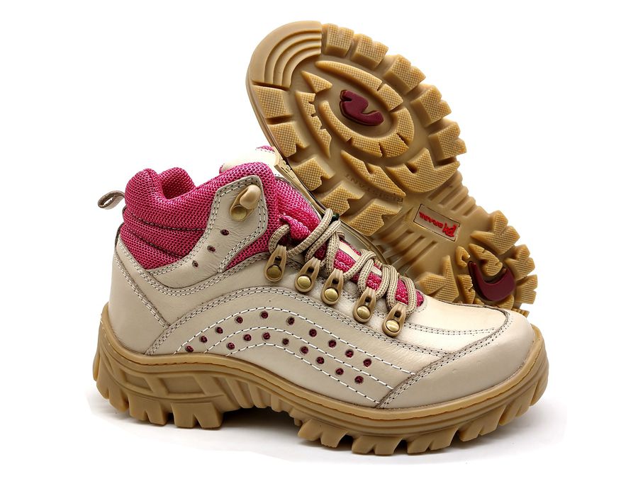 Bota Adventure Feminina 5400/36 Creme/pink