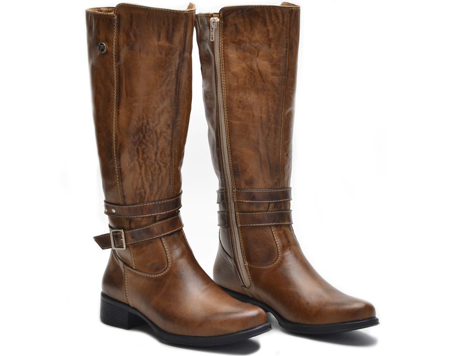 Botas Femininas Cano Alto Montaria 2002/03 Caramelo
