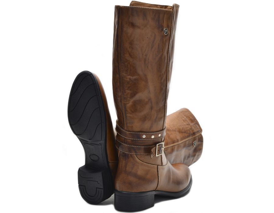 Botas Femininas Cano Alto Montaria 2002/03 Caramelo