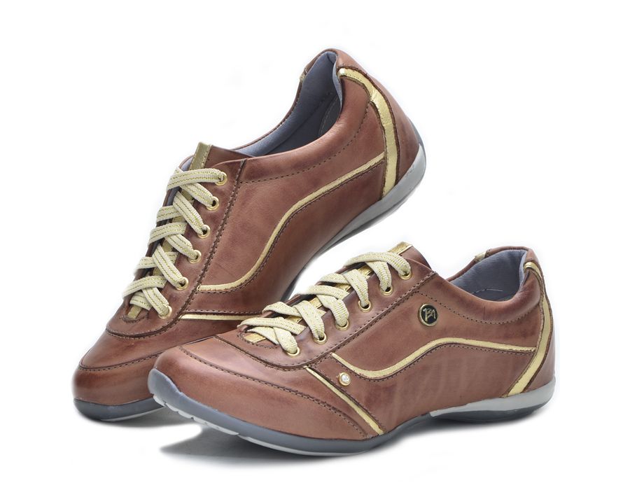 Tenis Feminino Com Amortecedor Tipo Tenis Bmbrasil 212/04 Castanho