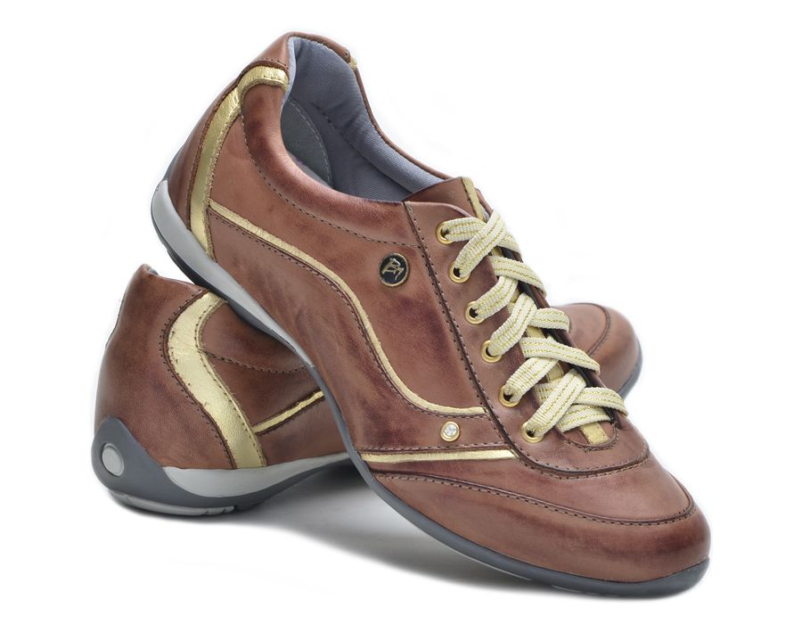 Tenis Feminino Com Amortecedor Tipo Tenis Bmbrasil 212/04 Castanho