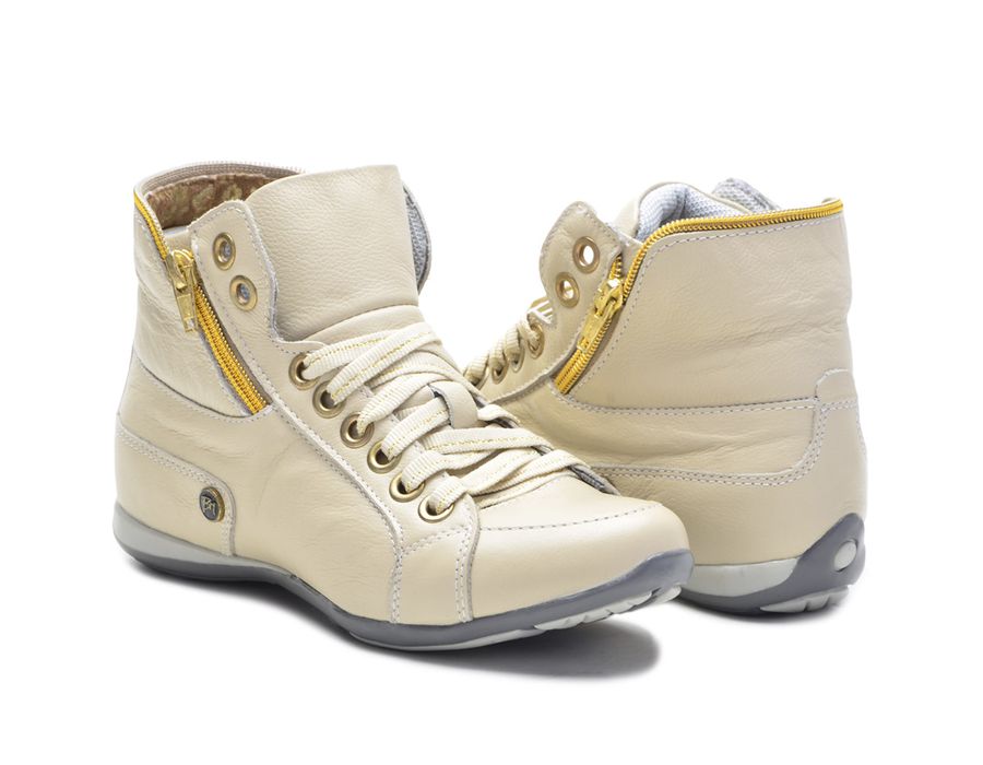 Bota Casual Feminina Bm Brasil 214/02 Creme