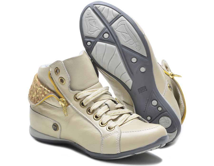 Bota Casual Feminina Bm Brasil 214/02 Creme