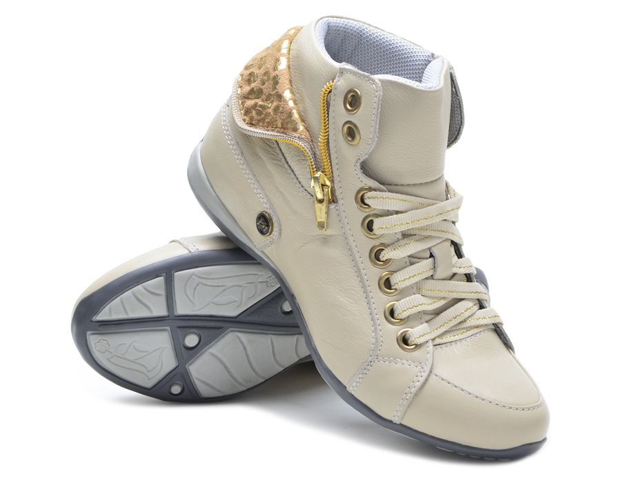 Bota Casual Feminina Bm Brasil 214/02 Creme