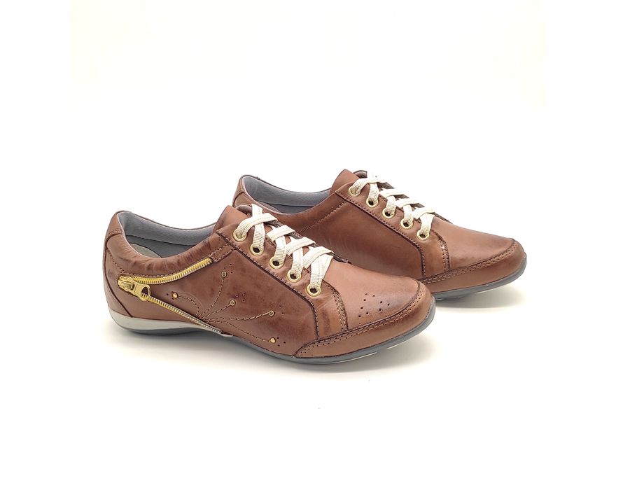 Tenis Feminino Casual Tipo Tenis Com Amortecedor 219/01 Castanho