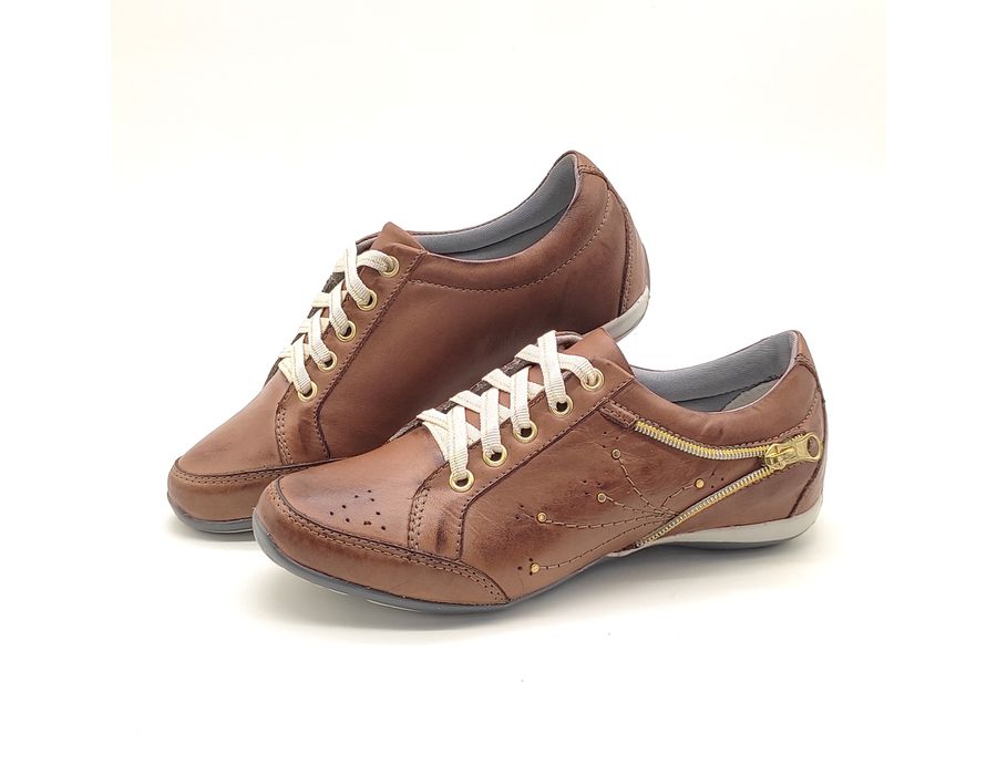 Tenis Feminino Casual Tipo Tenis Com Amortecedor 219/01 Castanho