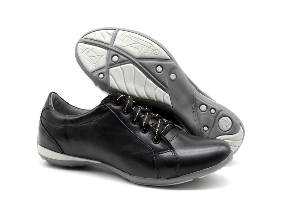 Tenis Feminino Com Cadarço Para Caminhada Bmbrasil 227/02 Preto