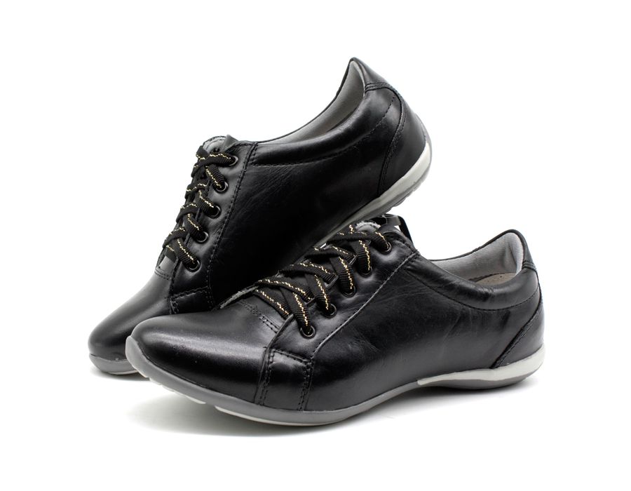Tenis Feminino Com Cadarço Para Caminhada Bmbrasil 227/02 Preto
