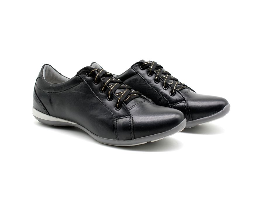 Tenis Feminino Com Cadarço Para Caminhada Bmbrasil 227/02 Preto