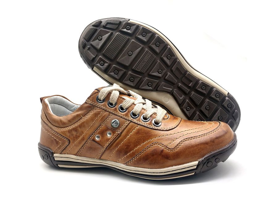 Sapato Masculino Casual Ortopédico Porshe Alanta 132/12 Caramelo