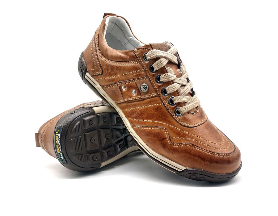 Sapato Masculino Casual Ortopédico Porshe Alanta 132/12 Caramelo