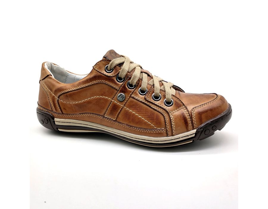 Sapato Masculino Casual Porshe Palmilha Ortopédica 147/01 Caramelo