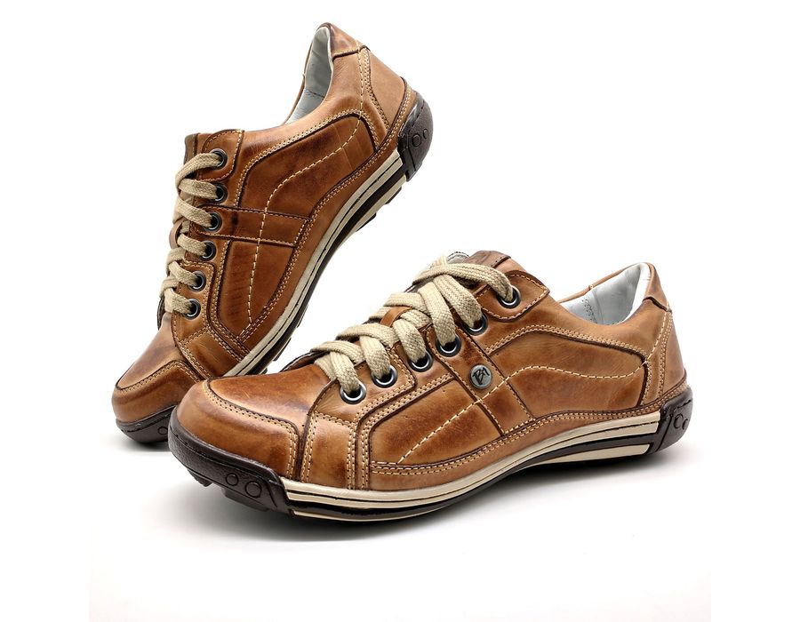 Sapato Masculino Casual Porshe Palmilha Ortopédica 147/01 Caramelo