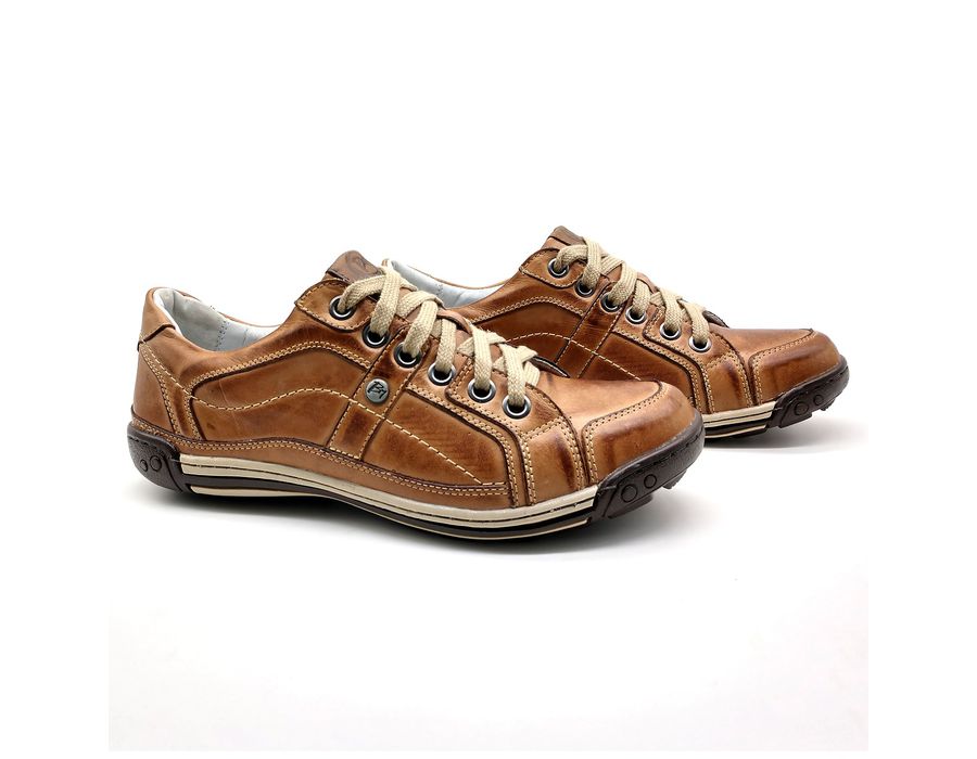 Sapato Masculino Casual Porshe Palmilha Ortopédica 147/01 Caramelo
