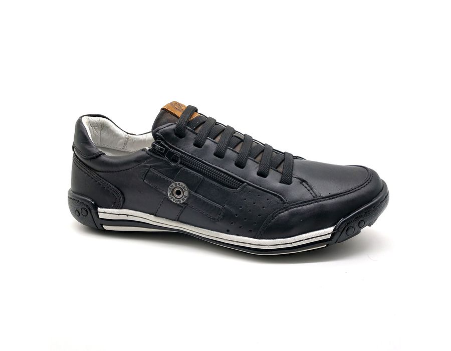 Sapato Masculino Casual Zíper e Elástico Palmilha Ortopédica 148/02 Preto