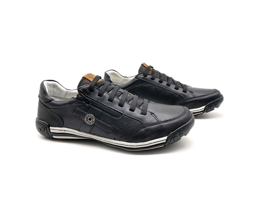 Sapato Masculino Casual Zíper e Elástico Palmilha Ortopédica 148/02 Preto