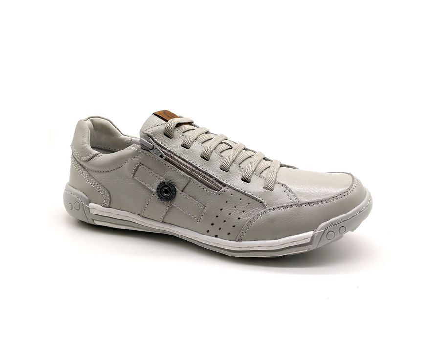 Sapato Masculino Casual Zíper e Elástico Palmilha Ortopédica 148/04 Gelo