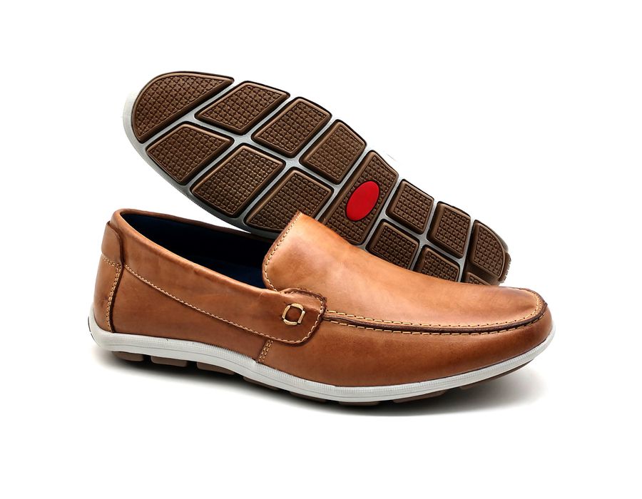 Sapato Masculino Mocassim Sapatilha Sider Couro Bm Brasil 175/09 Bege