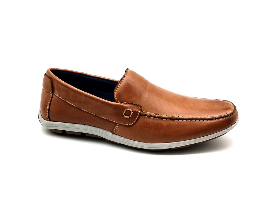 Sapato Masculino Mocassim Sapatilha Sider Couro Bm Brasil 175/09 Bege
