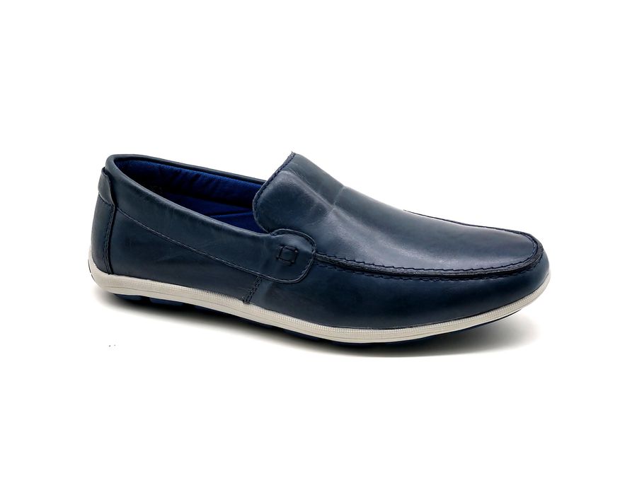 Sapato Masculino Mocassim Sapatilha Sider Couro Bm Brasil 175/10 Azul