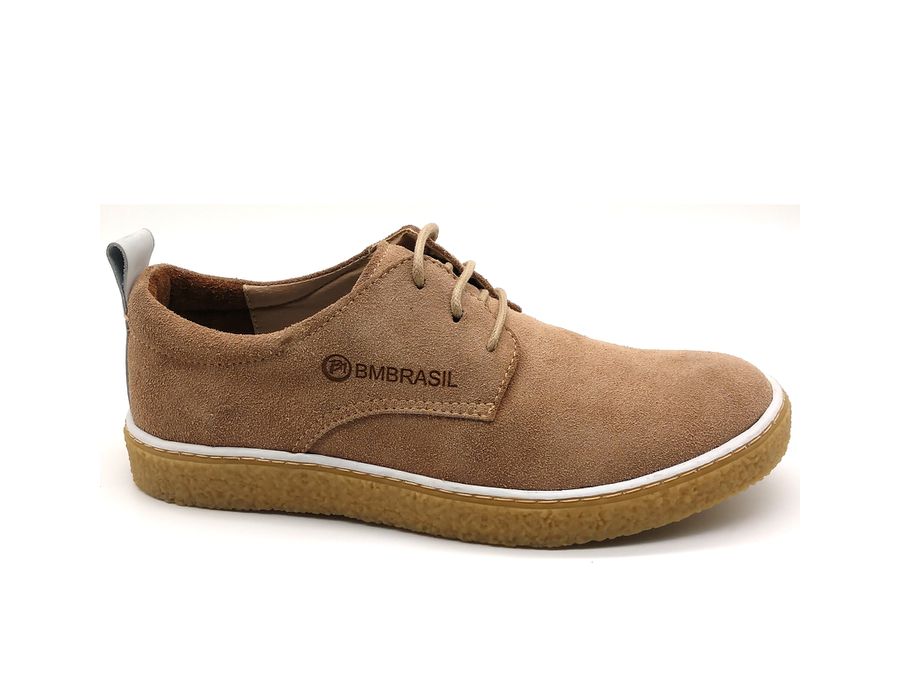 Sapato Masculino Cano e Gáspea De Camurça Bmbrasil 890/02 Palha