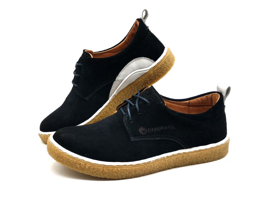Sapato Masculino Cano e Gáspea De Camurça Bmbrasil 890/03 Preto