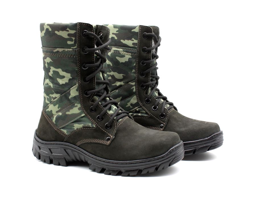 Coturno Militar Multicam Couro e Lona Cordura Extra Leve Tático Militar Bmbrasil 5150/02 Camuflado