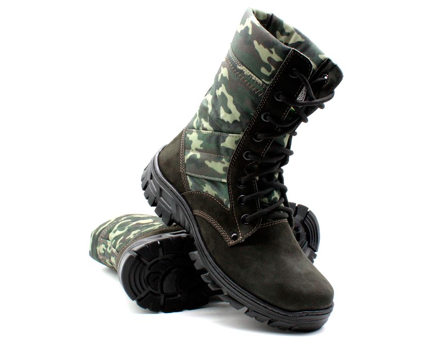 Coturno Militar Multicam Couro e Lona Cordura Extra Leve Tático Militar Bmbrasil 5150/02 Camuflado
