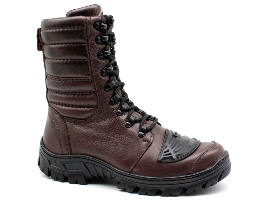 Coturno Tático Militar Semi-impermeável Bmbrasil 5168/03 Café