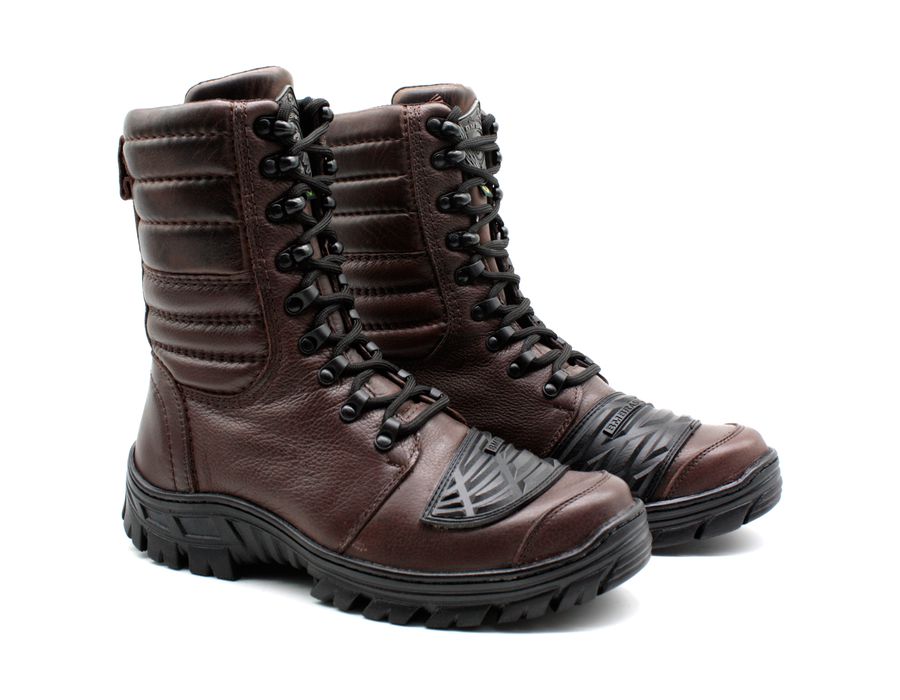 Coturno Tático Militar Semi-impermeável Bmbrasil 5168/03 Café