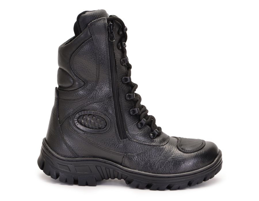 Coturno S.w.a.t. Tático Bota Militar Moto Bmbrasil Ziper 5180/01 Preto