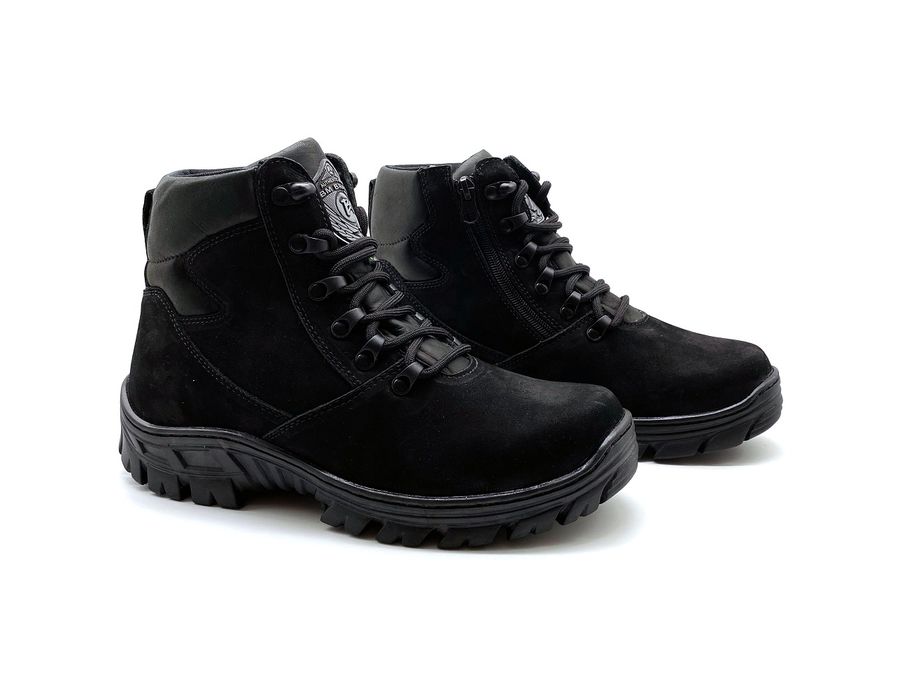 Coturno Militar Bota Borzeguim Cano Baixo 5185/03 Nobuck Preto