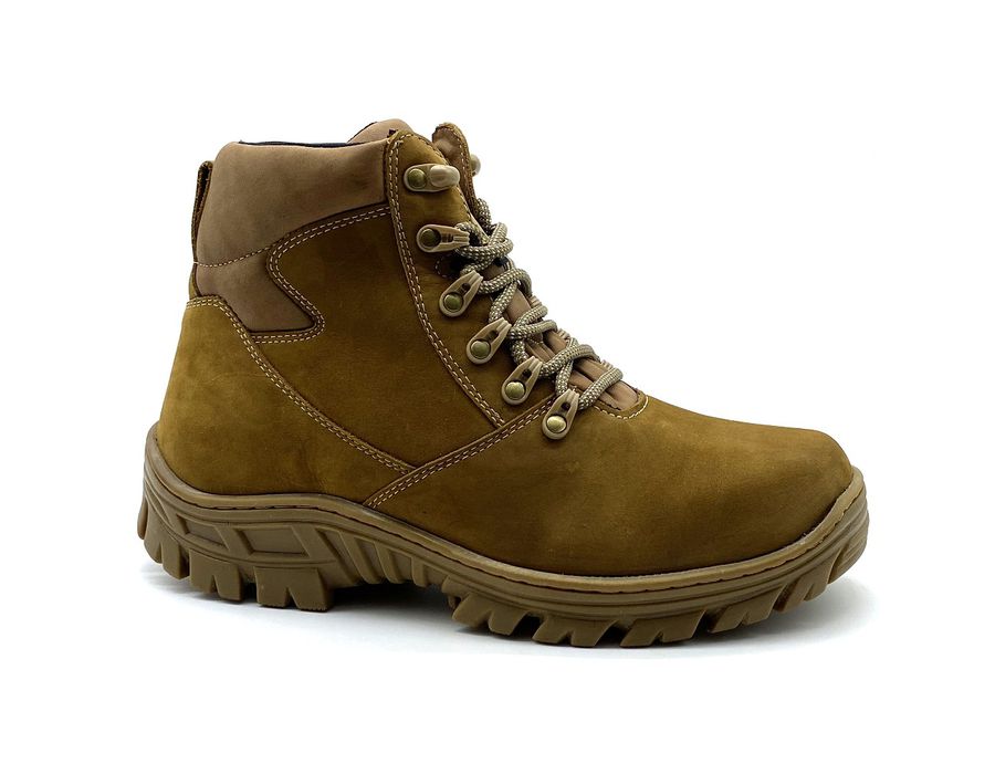 Coturno Militar Bota Borzeguim Cano Baixo 5185/04 Nobuck Palha