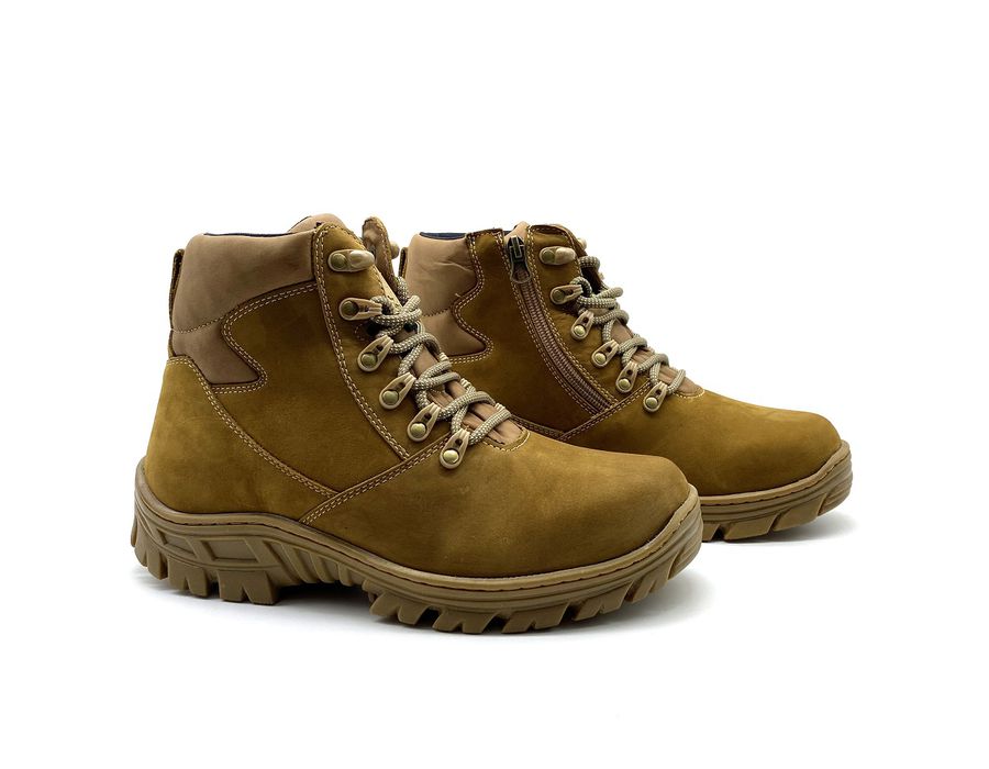 Coturno Militar Bota Borzeguim Cano Baixo 5185/04 Nobuck Palha
