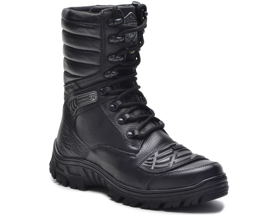 Coturno Bota Tático Militar Attack Zíper Moto 5188/01 Preto c a Nº 45899