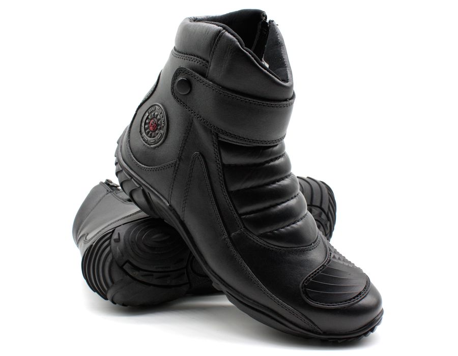 Bota Motociclista Moto Zíper Couro Bmbrasil 5210/01 Preto