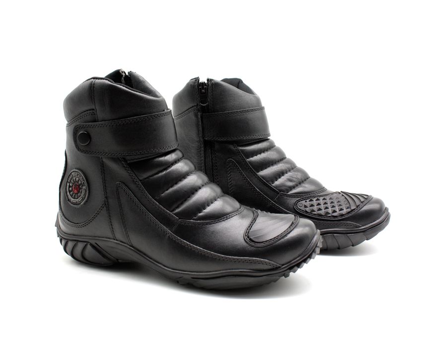 Bota Motociclista Moto Zíper Couro Bmbrasil 5210/01 Preto