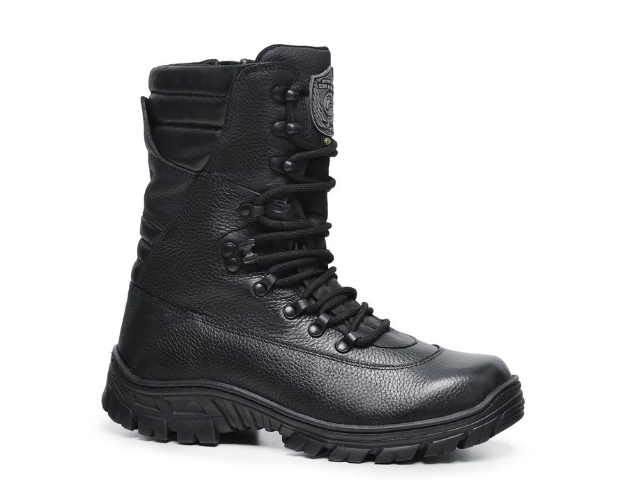 Coturno Militar Com Zíper e Amortecedor Bm Brasil 5260/01 Preto