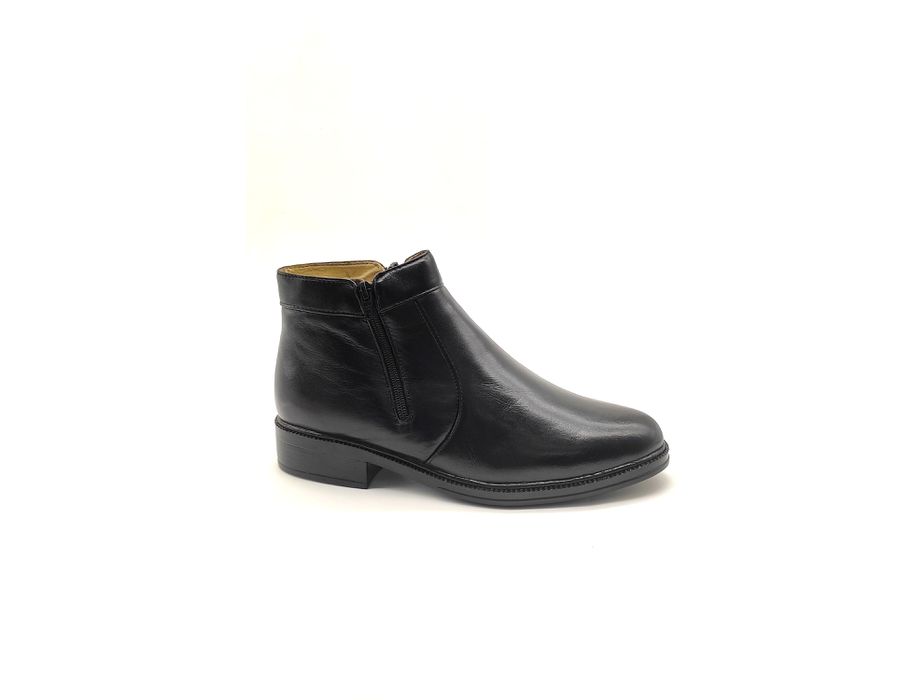 Botina Masculina Preta Couro Pelica Zíper 577