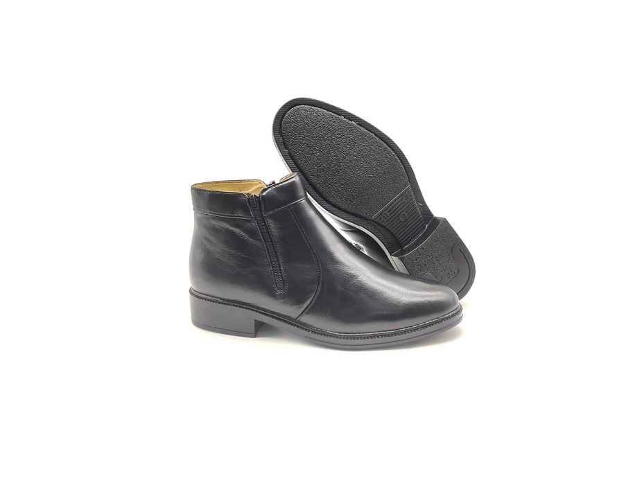 Botina Masculina Preta Couro Pelica Zíper 577