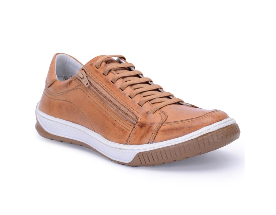 Sapatenis Masculino Casual Masculino De Couro Bmbrasil Sapatenis 608/14 Caramelo