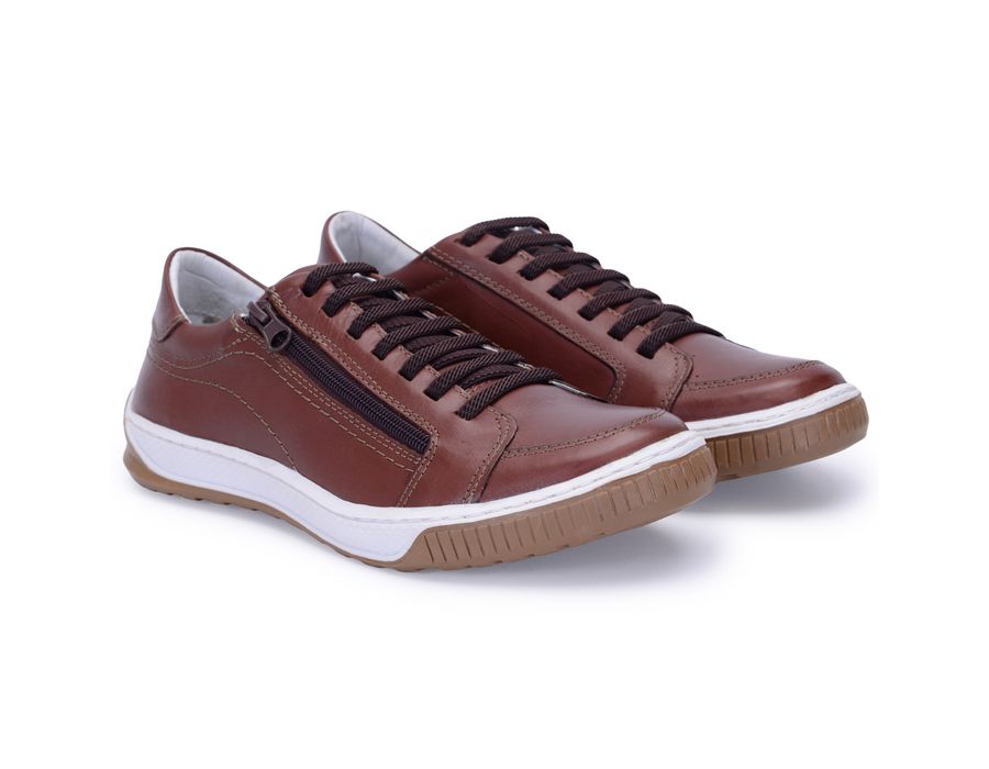 Sapatenis Masculino Casual Masculino De Couro Bmbrasil Sapatenis 608/05 Brown