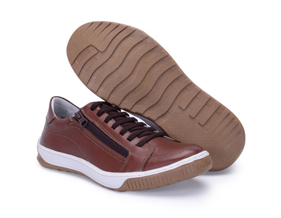 Sapatenis Masculino Casual Masculino De Couro Bmbrasil Sapatenis 608/05 Brown